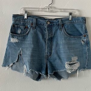Denim Levi’s button fly shorts